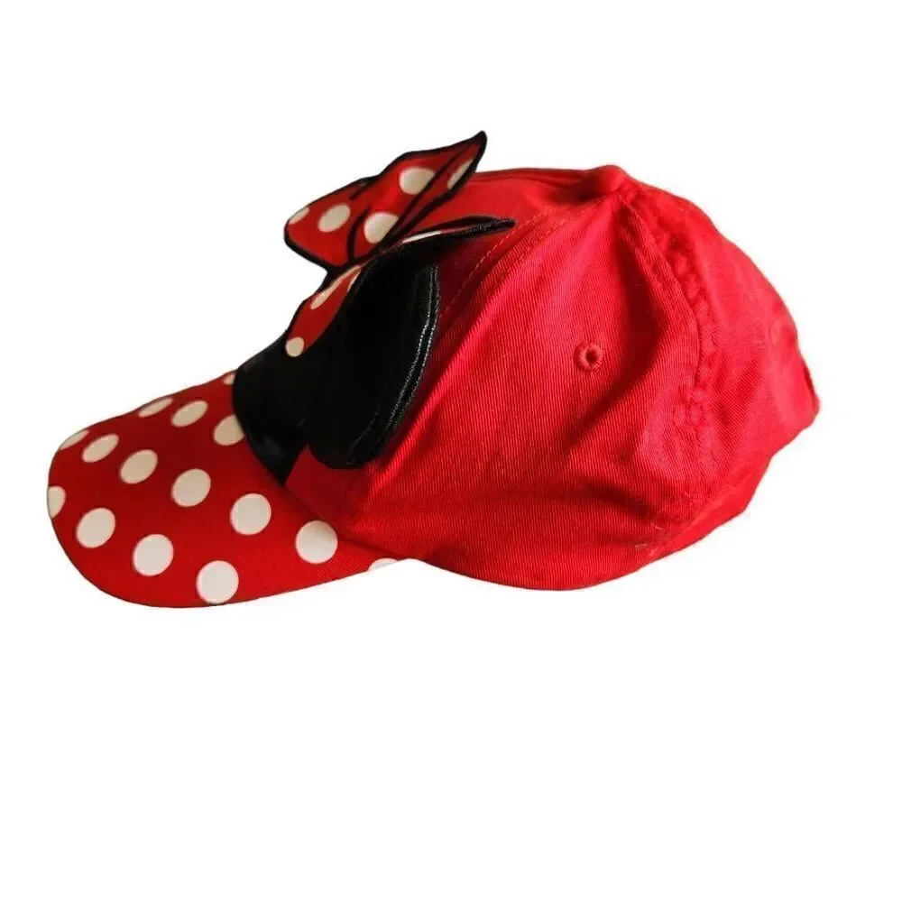Disney Minnie Mouse Polka Dot  Hat Adjustable Youth Size